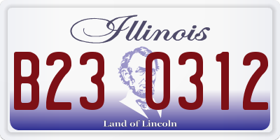 IL license plate B230312
