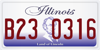 IL license plate B230316