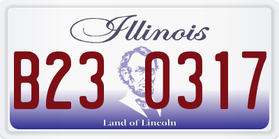 IL license plate B230317