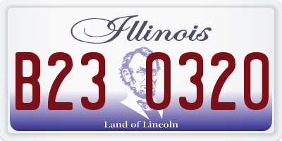 IL license plate B230320