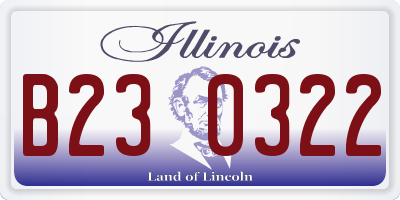 IL license plate B230322