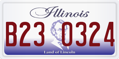 IL license plate B230324