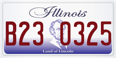IL license plate B230325