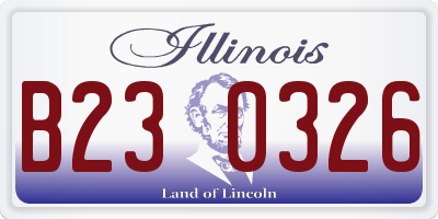 IL license plate B230326