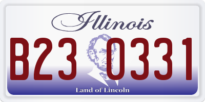 IL license plate B230331