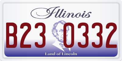 IL license plate B230332