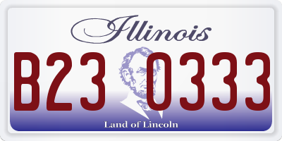 IL license plate B230333