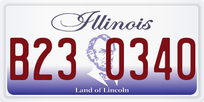 IL license plate B230340