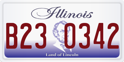 IL license plate B230342
