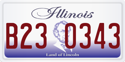 IL license plate B230343