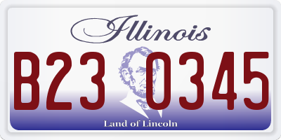 IL license plate B230345