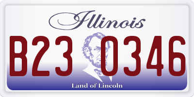IL license plate B230346