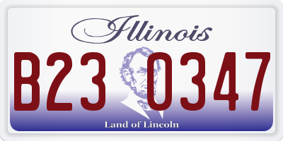 IL license plate B230347