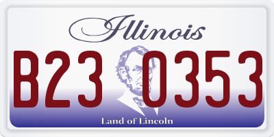 IL license plate B230353