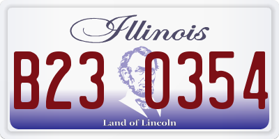 IL license plate B230354