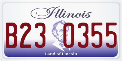 IL license plate B230355