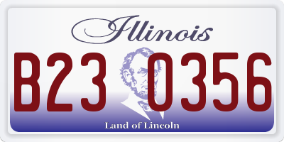 IL license plate B230356