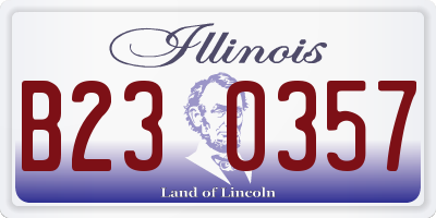 IL license plate B230357