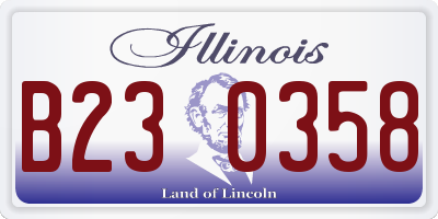 IL license plate B230358