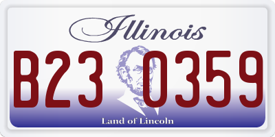 IL license plate B230359