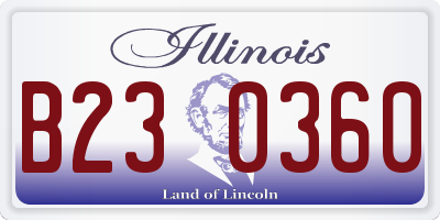 IL license plate B230360
