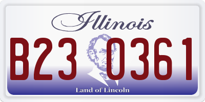 IL license plate B230361