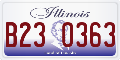 IL license plate B230363