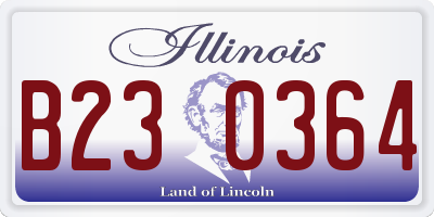 IL license plate B230364