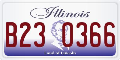 IL license plate B230366