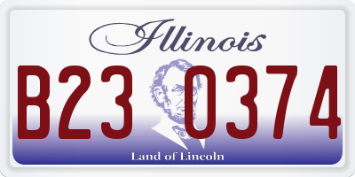 IL license plate B230374