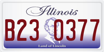 IL license plate B230377