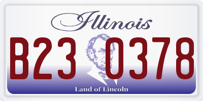 IL license plate B230378