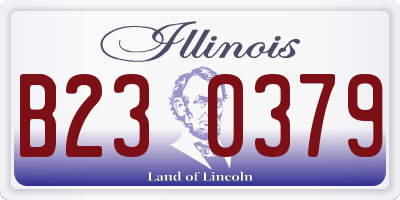 IL license plate B230379
