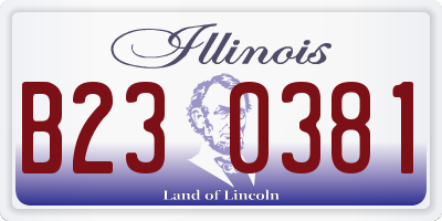 IL license plate B230381