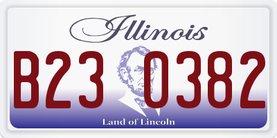 IL license plate B230382