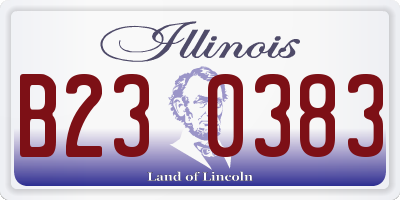 IL license plate B230383