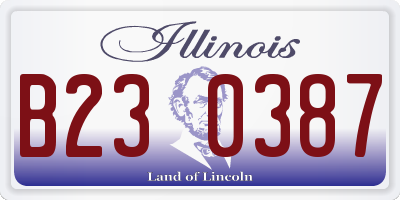 IL license plate B230387