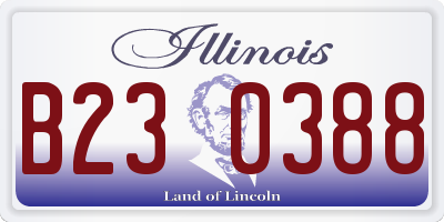 IL license plate B230388
