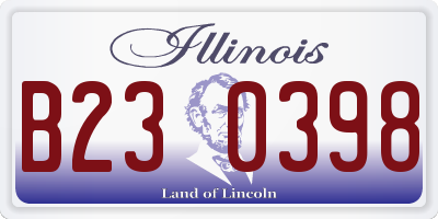 IL license plate B230398