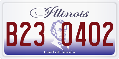 IL license plate B230402