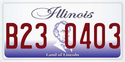 IL license plate B230403