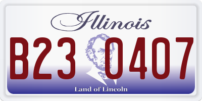 IL license plate B230407