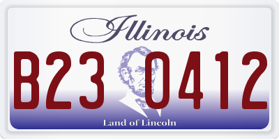 IL license plate B230412