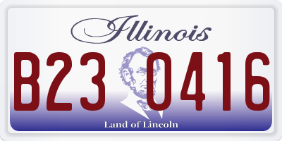 IL license plate B230416