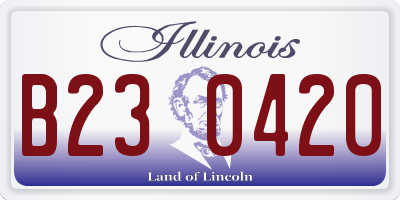 IL license plate B230420