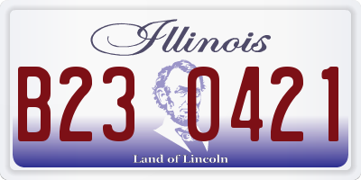 IL license plate B230421
