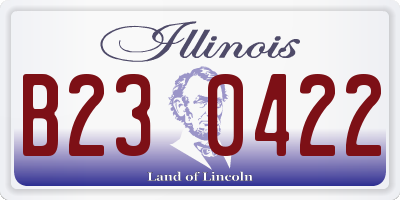 IL license plate B230422