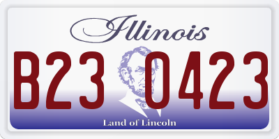IL license plate B230423