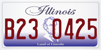 IL license plate B230425