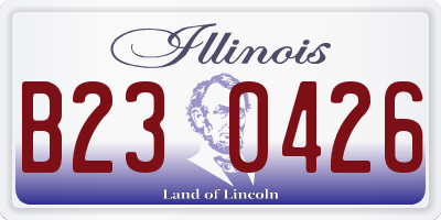IL license plate B230426
